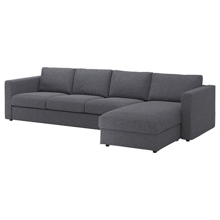 4-местный диван, с козеткой, Гуннаред классический серый IKEA ВИМЛЕ 592.070.70