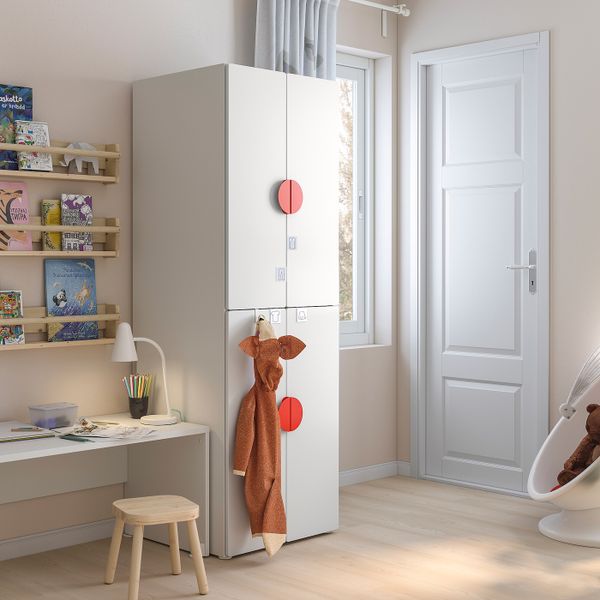 Гардероб, белый белый/с 2 платяными штангами 60x57x181 см IKEA SMÅSTAD СМОСТАД 493.956.08 - фото 2