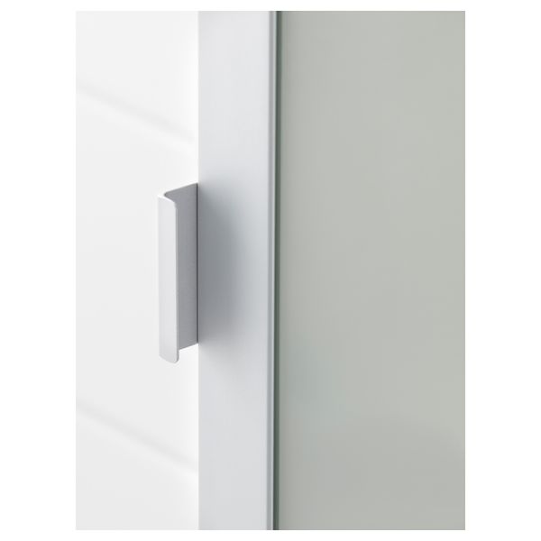 Высокий шкаф 1 дверца, 2 торцевой секции ЛИЛЛОНГЕН, алюминий (50x38x194 см) - схема-чертеж с размерами