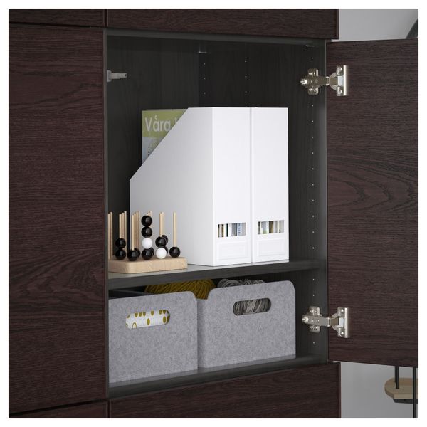 Комбинация для хранения с дверцами БЕСТО, черно-коричневый, Инвикен черно-коричневый (120x40x192 см) - схема-чертеж с размерами