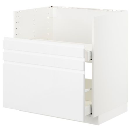 Шкаф под мойку БРЕДШЁН, 2 фасада, 2 ящика, 80x60 cm IKEA METOD МЕТОД 192.989.63