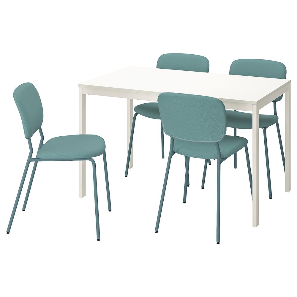 Стол и 4 стула, белый, бирюзовый 120/180 см IKEA VANGSTA ВАНГСТА / KARLJAN КАРЛ-ЯН 293.925.35 - фото 1
