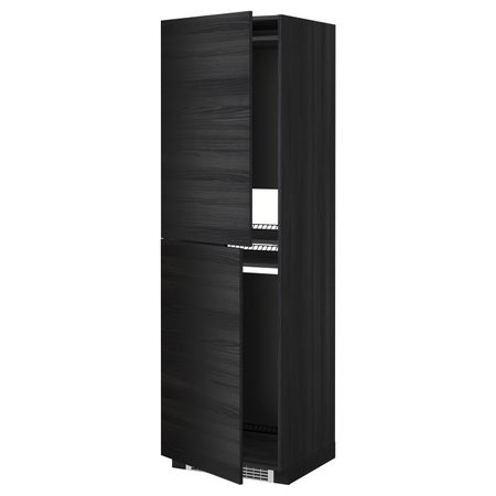 Высокий шкаф для холодильник/мороз, черный, Тингсрид черный 60x60x200 см IKEA МЕТОД 992.329.92