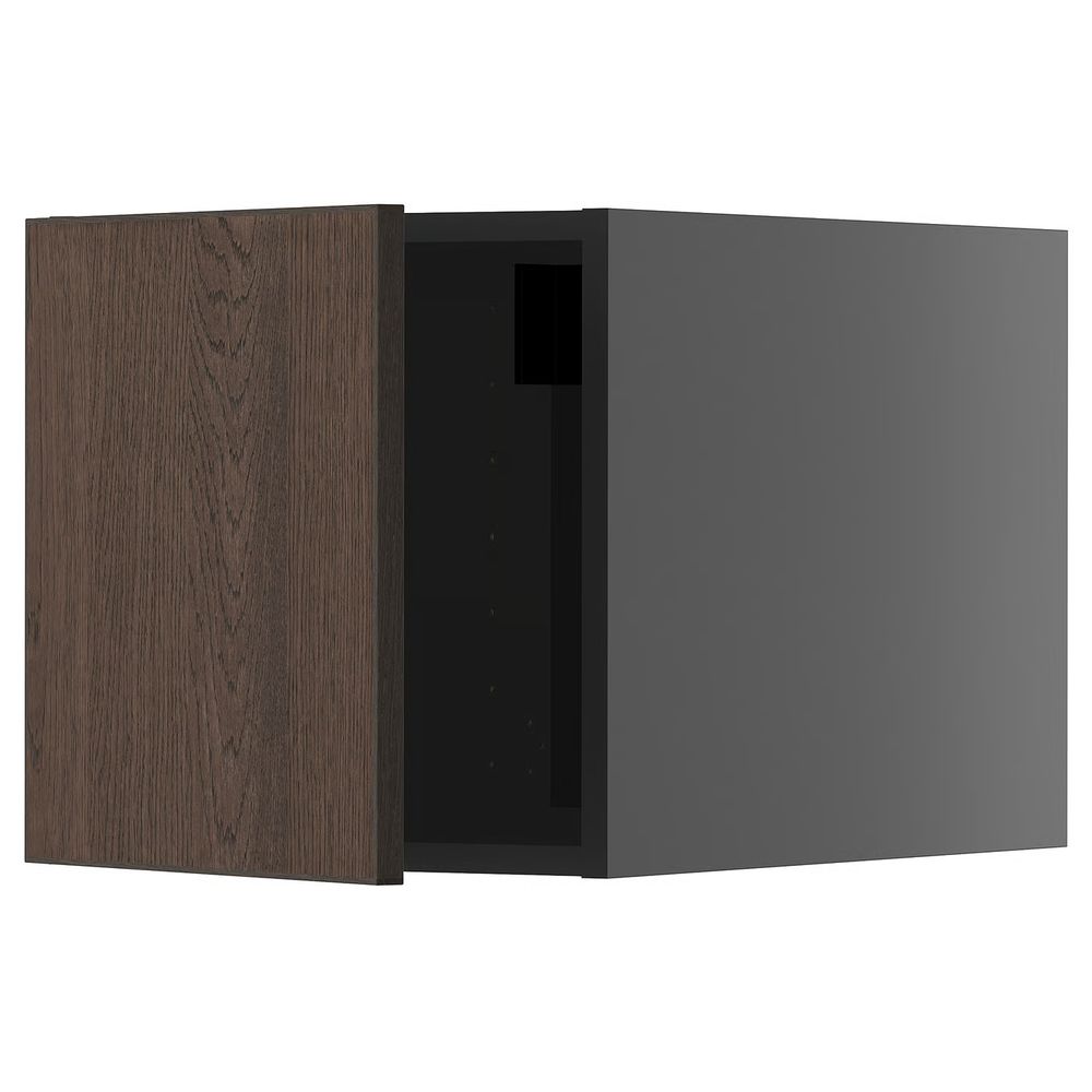 METOD Верхний шкаф - черно-серый/Sinarp коричневый 40x40 см - фото 1