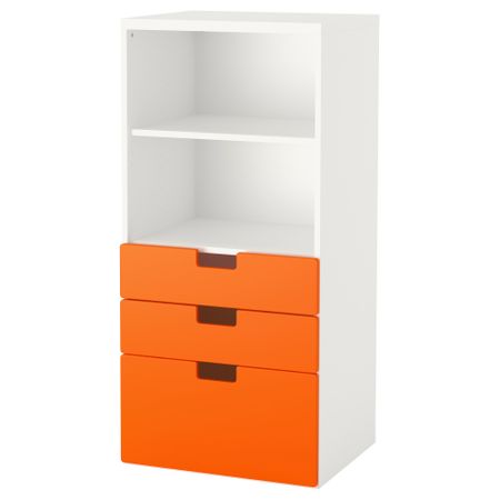 Комбинация для хранения с ящиками СТУВА, белый, оранжевый (60x50x128 см)