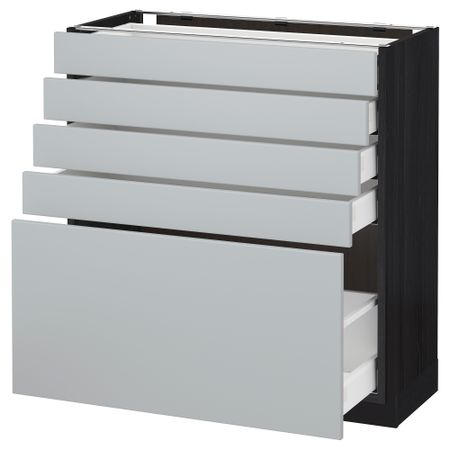 Напольный шкаф с 5 ящиками МЕТОД / МАКСИМЕРА, черный, Веддинге серый