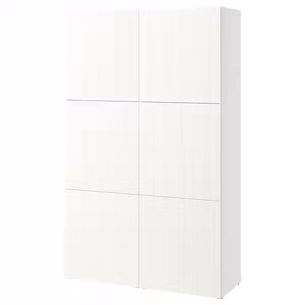 BESTÅ Комбинация для хранения с дверцами - белый/Förvaltare белый 120x42x193 см - фото 1