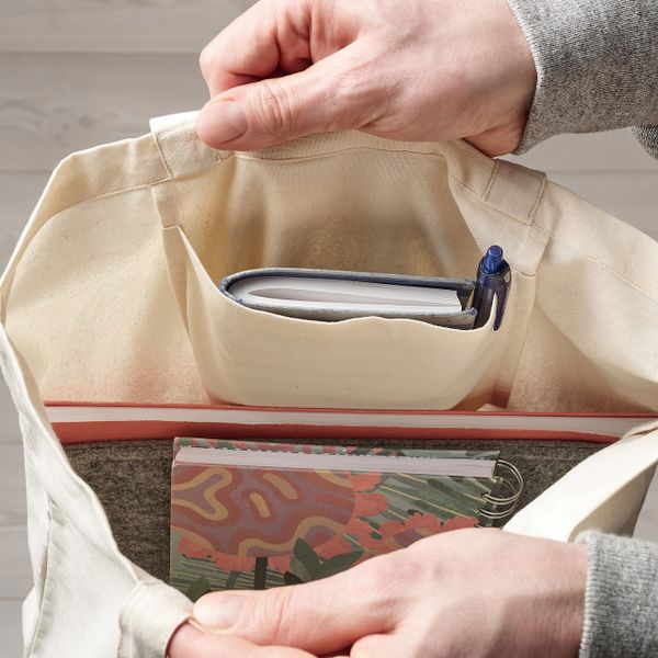 Сумка, небеленый IKEA TREBLAD ТРЕБЛАД 404.704.14 - схема-чертеж с размерами