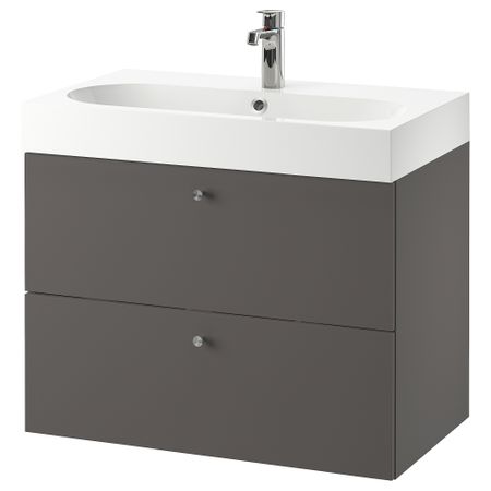 Шкаф для раковины с 2 ящиками, 80x48x68 cm IKEA BRÅVIKEN БРОВИКЕН, GODMORGON ГОДМОРГОН 493.384.96