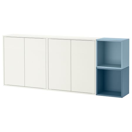 Комбинация настенных шкафов ЭКЕТ, белый/голубой, темно-синий (175x25x70 см)