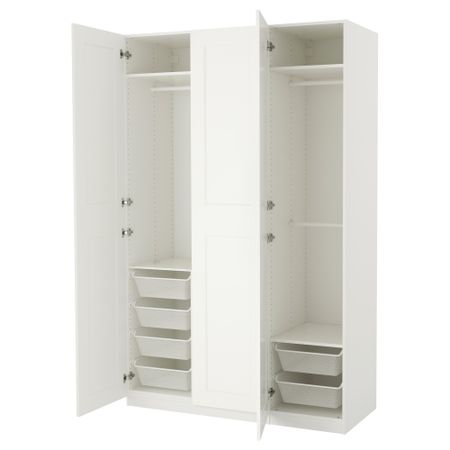 Гардероб, белый Grimo белый, 150x60x236 см IKEA PAX ПАКС 092.192.21