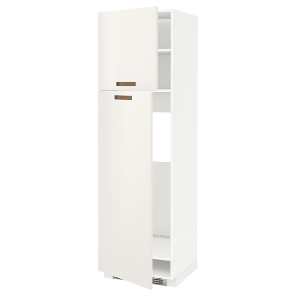 Высокий шкаф для холодильника, 2 дверцы МЕТОД, белый, Мэрста белый - схема-чертеж с размерами