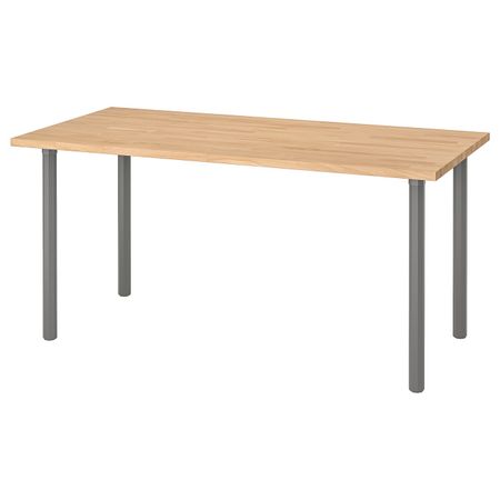 Стол, бук/серый 155x75 см IKEA GERTON ГЕРТОН 492.792.46