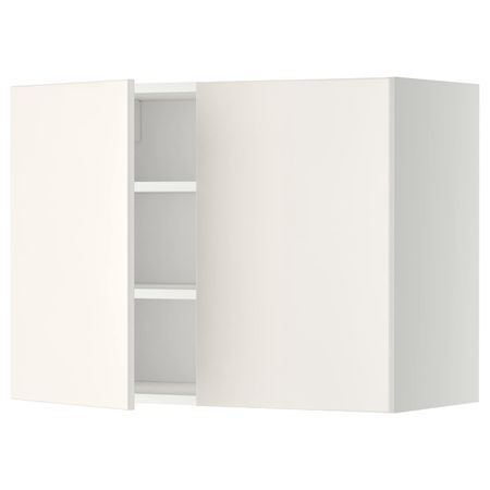 Навесной шкаф с полками/2дверцы, белый/Веддинге белый 80x60 см IKEA METOD МЕТОД 992.236.43