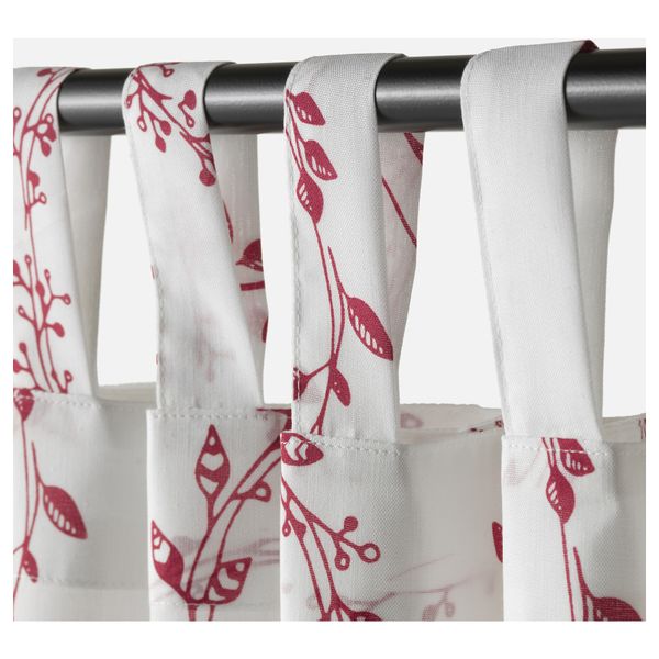 Гардины, 1 пара ВИНТЕР 2016, белый/красный (145x300 см) - схема-чертеж с размерами