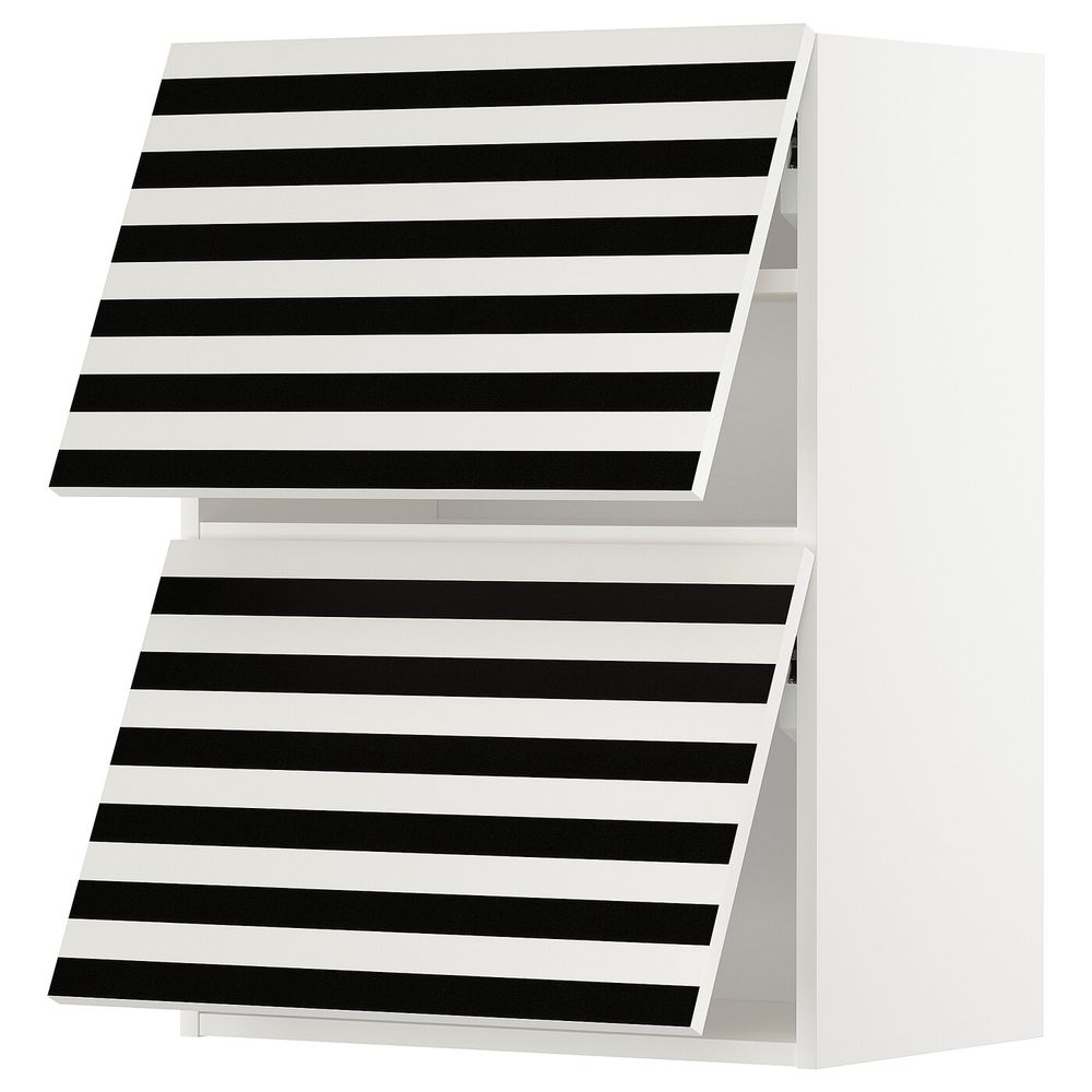 Навесной шкаф, 2 дверцы, горизонтал, белый, Иттербин с печатным рисунком 60x80 см IKEA МЕТОД 092.870.74 - схема-чертеж с размерами