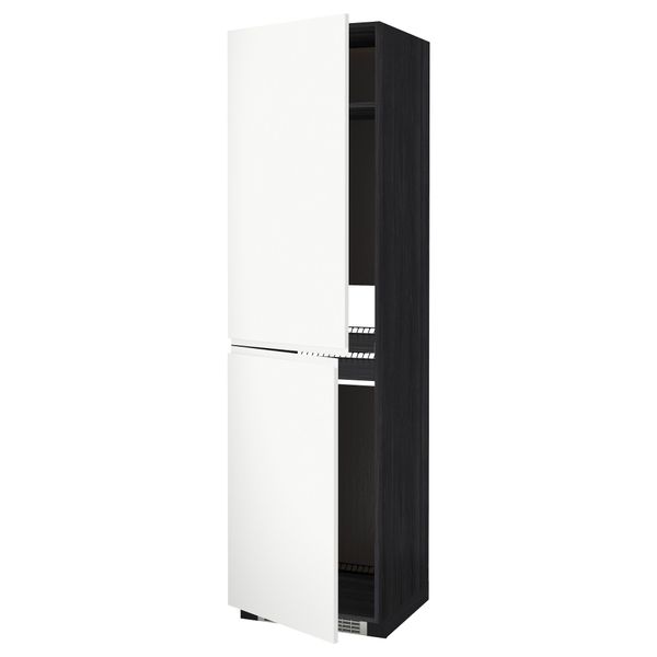 Высокий шкаф для холодильника или морозильника, МЕТОД, черный, Воксторп белый - схема-чертеж с размерами
