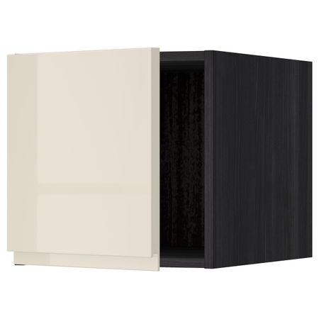 Верхний шкаф, черный, Воксторп глянцевый светло-бежевый 40x40 см IKEA МЕТОД 492.246.78