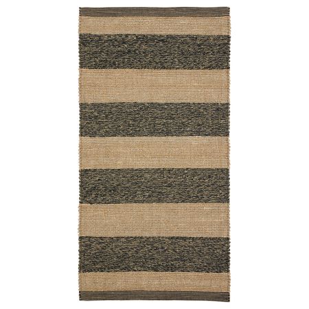 Ковер, безворсовый, 80x150 см, черный-бежевый IKEA UGILT 604.187.74