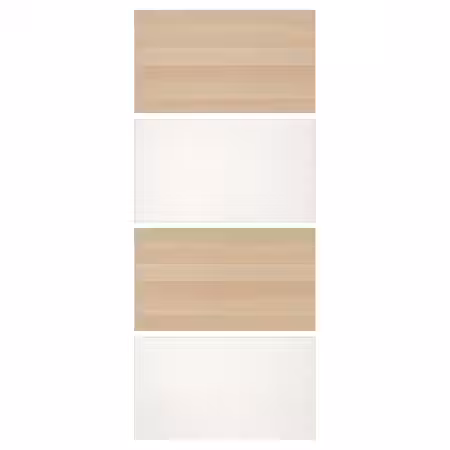 MEHAMN 4 панели д/рамы раздвижной дверцы - под беленый дуб/белый 100x236 см