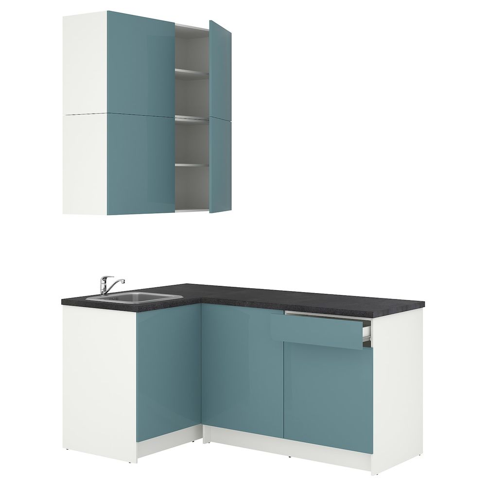 Кухня, глянцевый/синяя бирюза 120x180x265 см IKEA KNOXHULT КНОКСХУЛЬТ 194.243.82 - фото 1