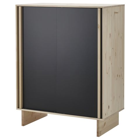 GLAMBERGET Гардероб с 3 раздвижными дверями - сосна/чёрный 117x63x150 см