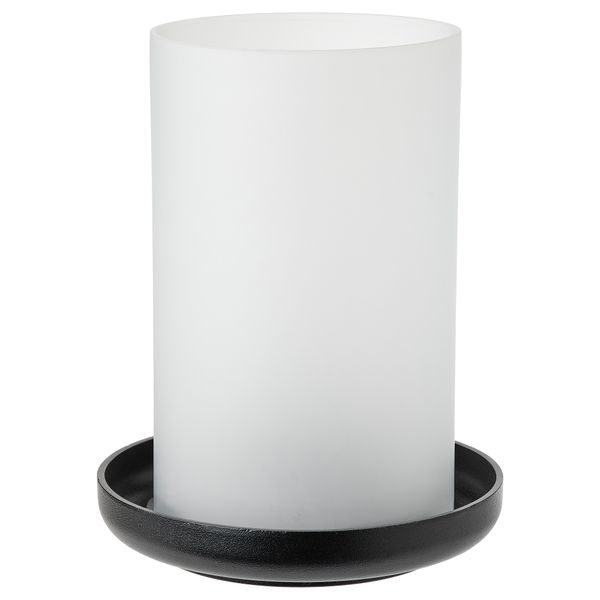 Фонарь, матовое стекло, черный, 22 см IKEA HEDERVÄRD 005.106.19 - фото 1