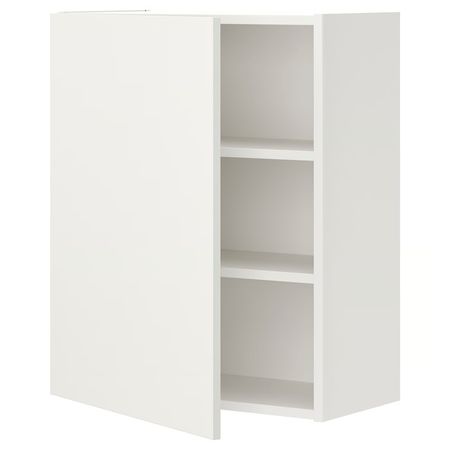 ENHET Навесной шкаф с 2 полками/дверцей - белый 60x32x75 см
