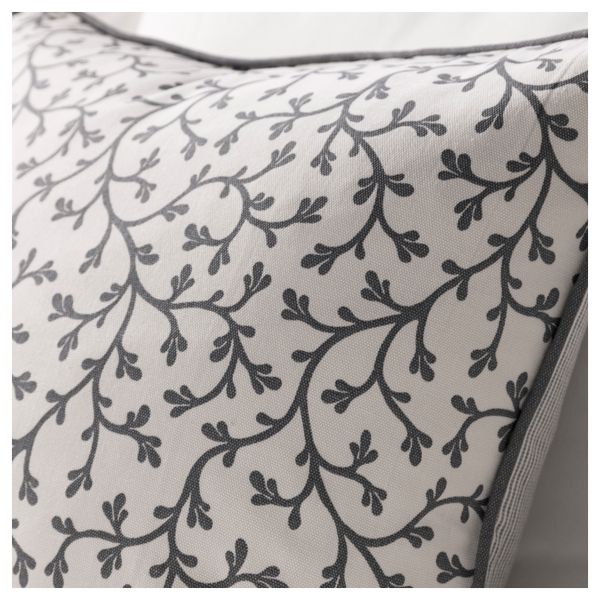 Чехол на подушку ЛУНГЁРТ, серый, белый (50x50 см) - фото 3