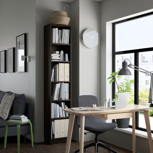 Стеллаж, темно-коричневый под дуб, 40x28x202 см IKEA BILLY БИЛЛИ 604.927.78 - фото 3