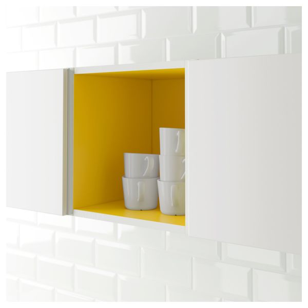 Открытый шкаф ТУТЕМО, белый, желтый - схема-чертеж с размерами