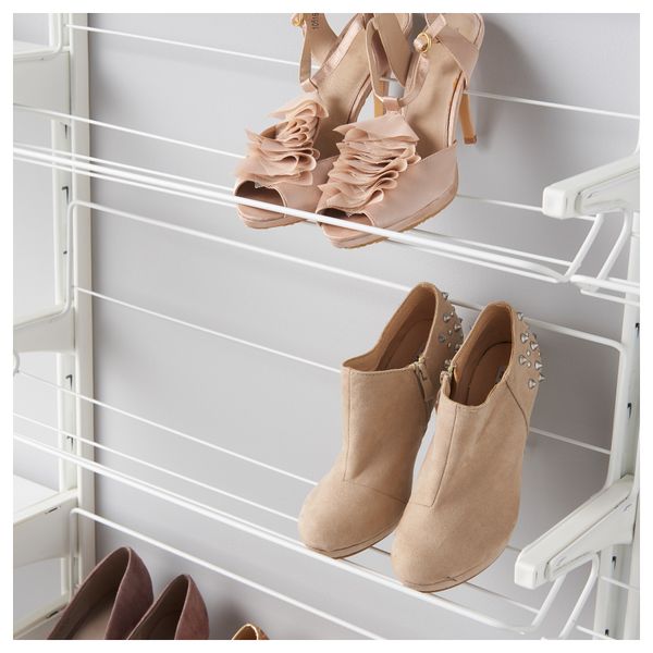 Настенная шина, полки, полка для обуви АЛЬГОТ, металлический белый (190x41x87 см) - схема-чертеж с размерами