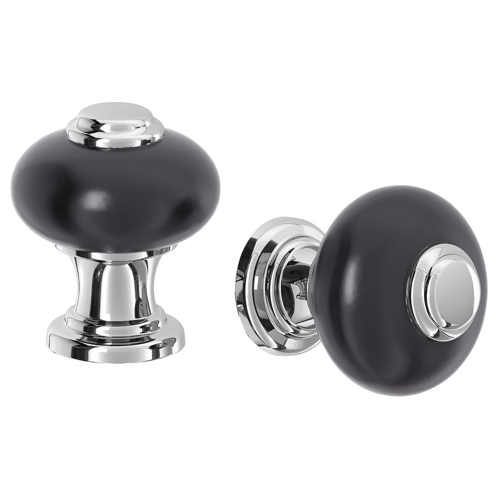 Ручка мебельная, черный/хромированный 30 мм IKEA SKÄRHAMN СКЭРХАМН 703.710.59 - фото 1