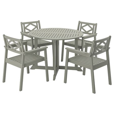 Стол + 4 кресла, для/сада, серый морилка IKEA BONDHOLMEN БОНДХОЛЬМЕН 893.304.84