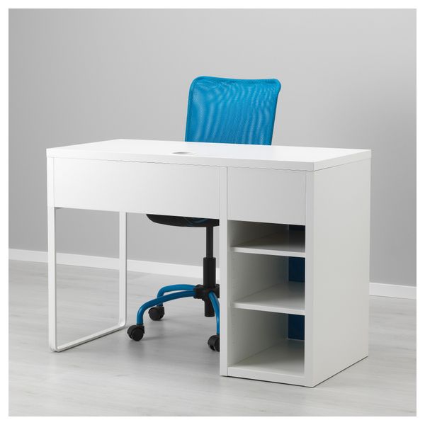 Письменный стол МИККЕ, белый, синий (105x50 см) - фото 4