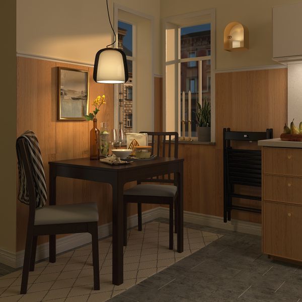 Стол и 2 стула, темно-коричневый/Рамна светло-серый 80/120 см IKEA EKEDALEN ЭКЕДАЛЕН / EKEDALEN ЭКЕДАЛЕН 792.968.76 - фото 2