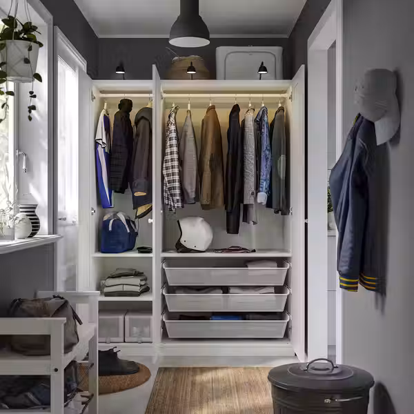 PAX / GULLABERG Гардероб, комбинация - белый/белый 150x60x201 см - фото 5