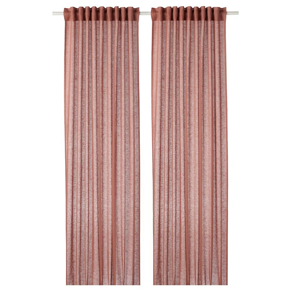 Гардины, 1 пара, светлый коричнево-розовый 145x300 см IKEA ЛЕЙОНГЭП 304.537.21 - фото 1