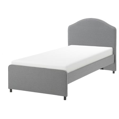 Каркас кровати с обивкой, Висле серый 90x200 см IKEA HAUGA ХАУГА 005.063.54