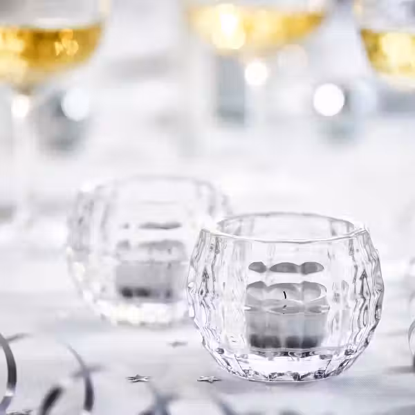 FRÖJDA ФРЁЙДА Подсвечник для греющей свечи - прозрачное стекло 6 см - фото 2