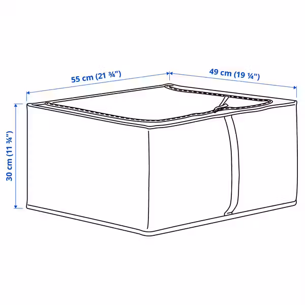 PÄRKLA Сумка для хранения 55x49x30 см - схема-чертеж с размерами