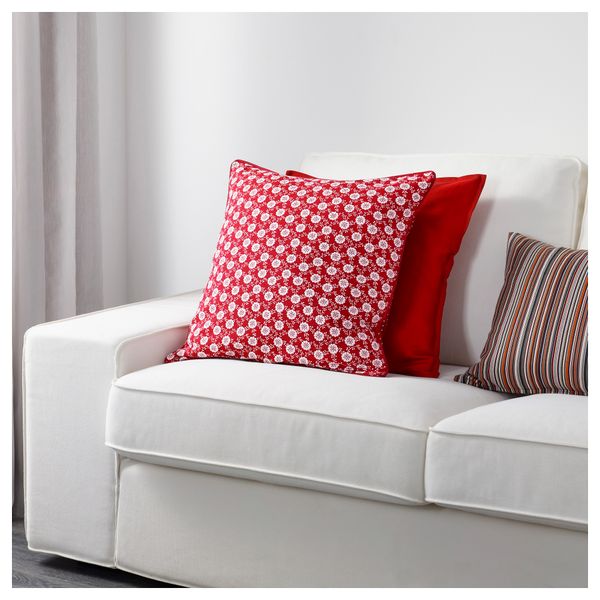 Чехол на подушку ЛЕВКОЙ, красный/белый (50x50 см) - фото 3