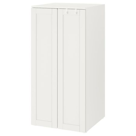 Гардероб, белый белый/с рамой 60x57x123 см IKEA SMÅSTAD СМОСТАД / OPPHUS ОПХУС 693.955.27