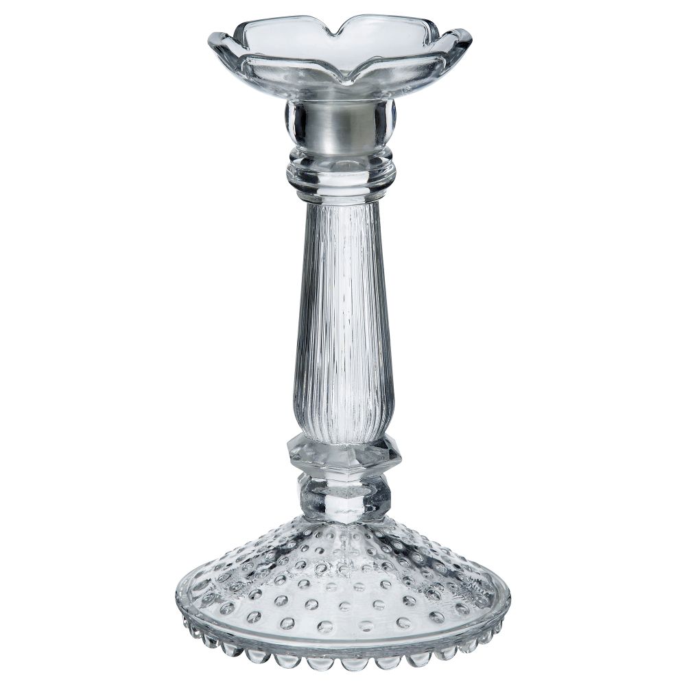 Подсвечник ФОРТЬЮСТ, прозрачное стекло (20 см) - фото 1