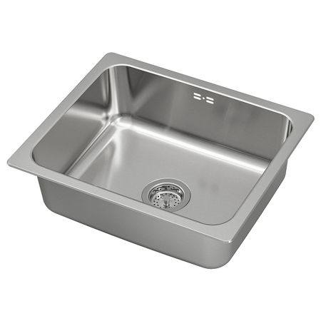 Одинарная врезная мойка, нержавеющая сталь 56x46 см IKEA HILLESJÖN ХИЛЛЕШЁН 694.017.45