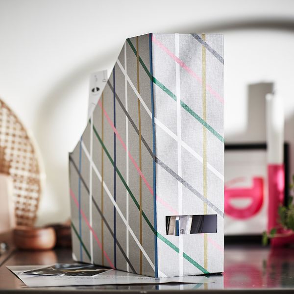 Подставка для журналов, серый разноцветный/бумага IKEA TJENA ТЬЕНА 904.838.38 - фото 2