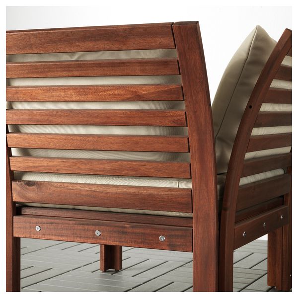 2-местный диван, садовый ЭПЛАРО, коричневый коричневая морилка, Холло бежевый бежевый (160x80x73 см) - схема-чертеж с размерами