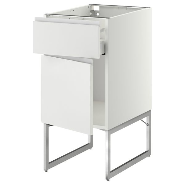 Напольный шкаф с ящиком, дверью МЕТОД / МАКСИМЕРА, белый, Нодста белый - схема-чертеж с размерами