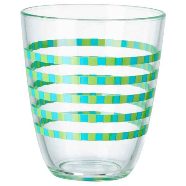 Стакан ПОББИГ, в полоску зеленый, синий (23 сл) - фото 1