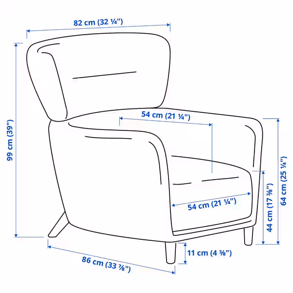 OSKARSHAMN Кресло + табурет для ног - Gunnared черный/серый - фото 8